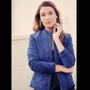 Bernardo Blue Genuine Suede Jacket